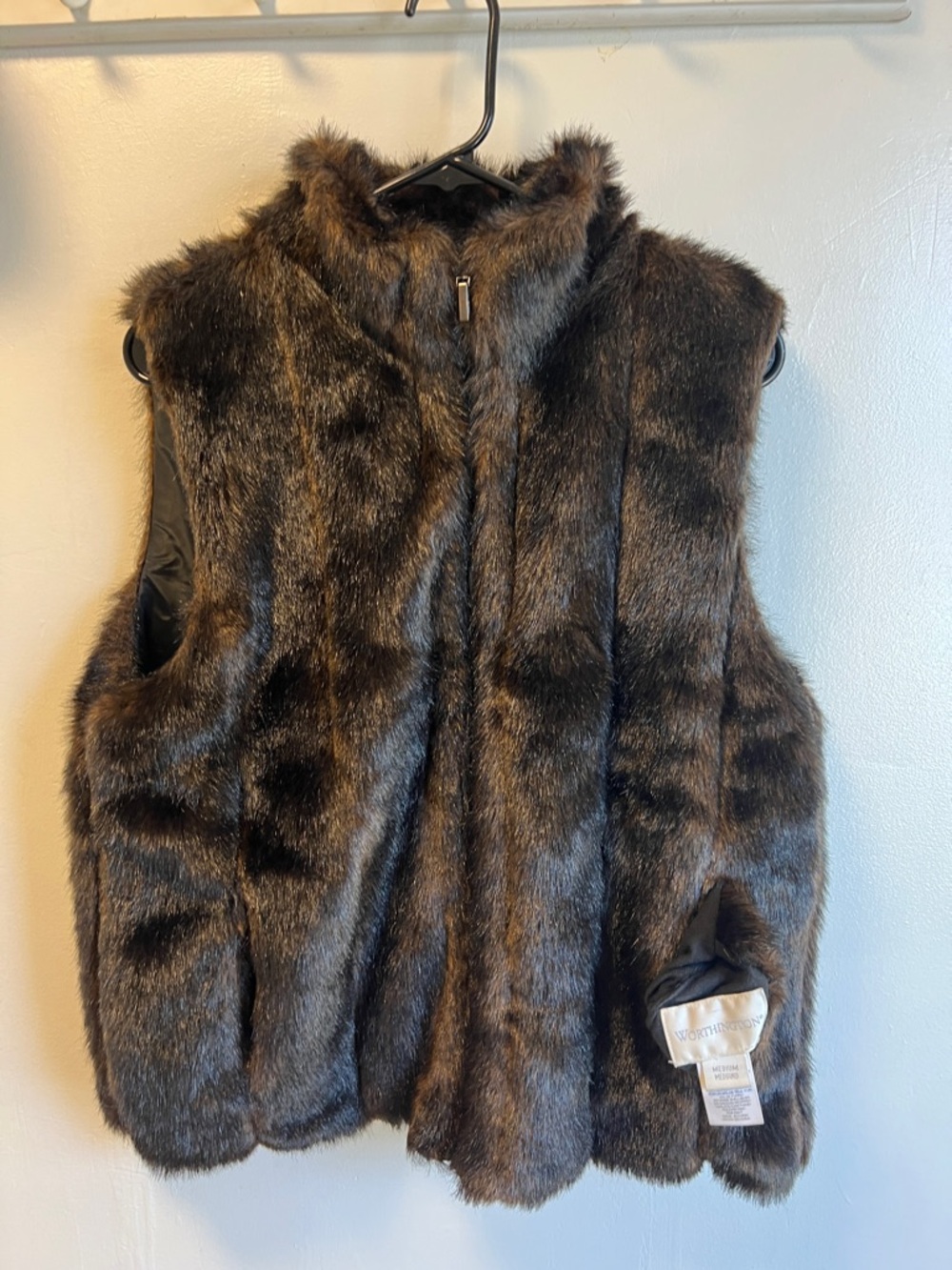 Worthington Brown Faux Fur Vest